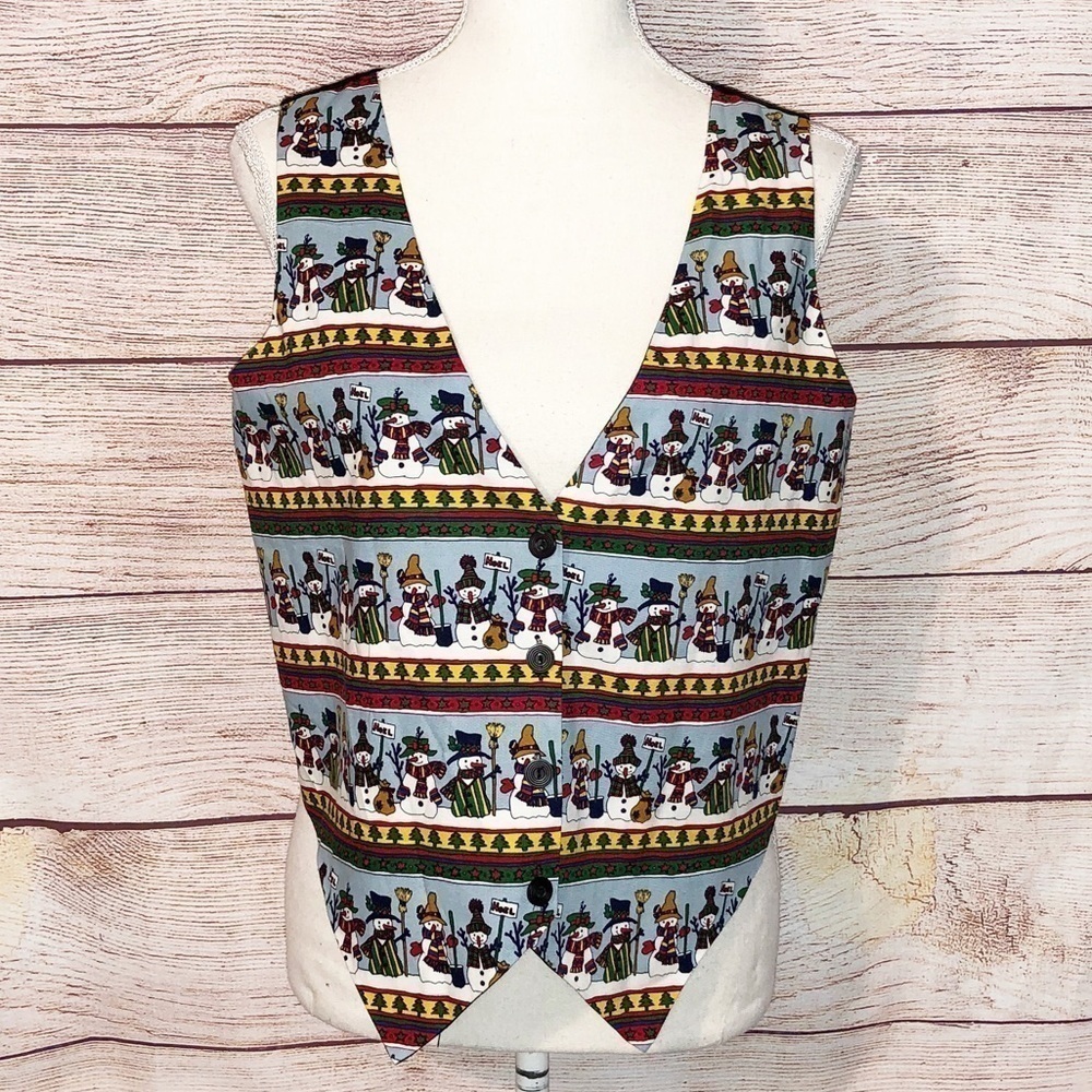 Vintage Nutcracker  Snowman Christmas Vest Size S